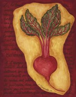 Veggies On Red L Betterave Framed Print