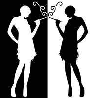 Black and White Flappers 1 Fine Art Print