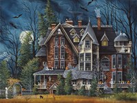Decorating the Haunted House Fine Art Print