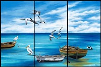 Fishing Boats and Birds Fine Art Print