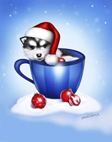 Christmas Coffee Dog Fine Art Print