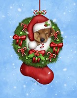 Christmas Stocking Puppy Fine Art Print