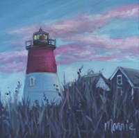 Pink Sunset At Nauset Light Fine Art Print