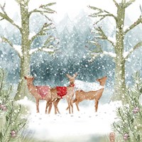 Christmas Deer Group Fine Art Print