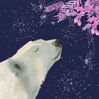 Polar Bear Pink Foliage Fine Art Print