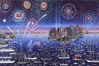 Statue of Liberty Fireworks Fine Art Print