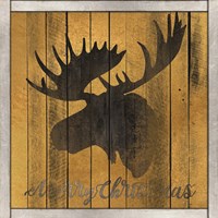 Merry Christmas Moose Framed Print