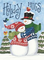Holiday Hugs Snowmen Fine Art Print
