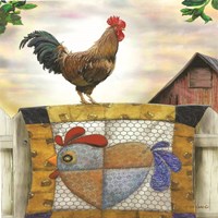 Rooster and Quilt Fine Art Print
