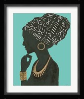 Graceful Majesty II Turquoise Crop Framed Print