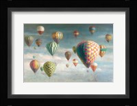 Hot Air Balloons with Pink Crop Framed Print