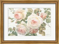 Vintage Roses White on Shiplap Crop Fine Art Print
