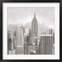 Manhattan in the Mist Gray Fine Art Print