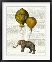 Elephant Ride II v2 Newsprint Fine Art Print