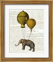 Elephant Ride II v2 Newsprint Fine Art Print