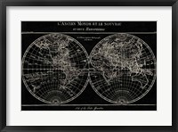 Map of the World Black Fine Art Print