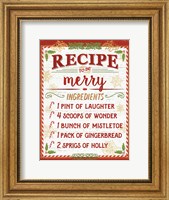 Holiday Recipe IV Script Fine Art Print