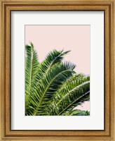 Tropical Leaves on Blush I Fine Art Print
