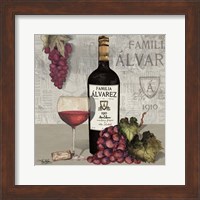 Uncork Wine and Grapes I Fine Art Print