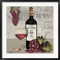 Uncork Wine and Grapes I Fine Art Print