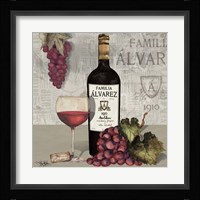 Uncork Wine and Grapes I Framed Print