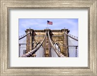 Brooklyn Bridge with Flag Fine Art Print