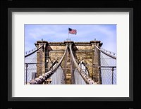 Brooklyn Bridge with Flag Fine Art Print