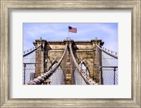 Brooklyn Bridge with Flag Fine Art Print
