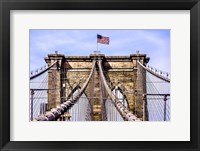 Brooklyn Bridge with Flag Fine Art Print