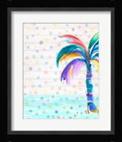 Funky Palm on Dots I Framed Print