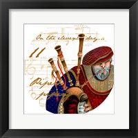 Eleven Pipers Piping Framed Print