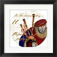 Eleven Pipers Piping Framed Print