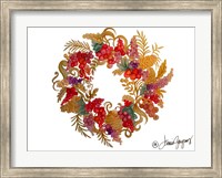 Christmas Wreath with Berries Fine Art Print