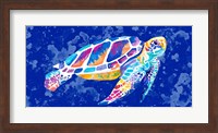 Vibrant Blue Sea Turtle Fine Art Print