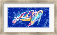Vibrant Blue Sea Turtle Fine Art Print