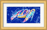 Vibrant Blue Sea Turtle Fine Art Print
