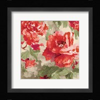 Red Modern Peonies I Framed Print