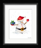 Watercolor Snowman II Fine Art Print