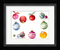Christmas Ornaments Watercolor II Fine Art Print
