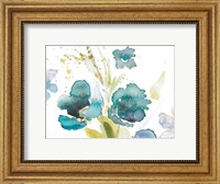 Blue Watercolor Modern Poppies I Fine Art Print