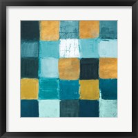 Teal and Gold Rural Facade II Framed Print