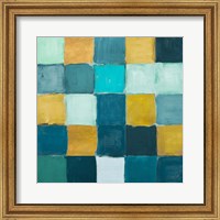 Teal and Gold Rural Facade I Fine Art Print