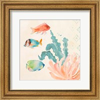 Tropical Teal Coral Medley I Fine Art Print