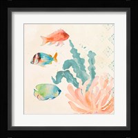 Tropical Teal Coral Medley I Fine Art Print