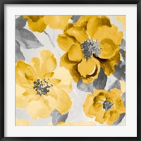 Yellow and Gray Floral Delicate I Fine Art Print