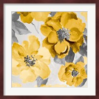 Yellow and Gray Floral Delicate I Fine Art Print