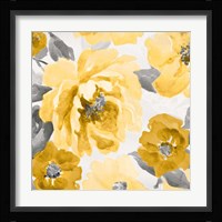 Yellow and Gray Floral Delicate II Fine Art Print