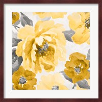 Yellow and Gray Floral Delicate II Fine Art Print