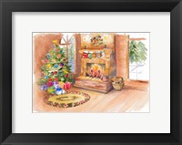 Santa's Fireplace and Tree Scene Fine Art Print
