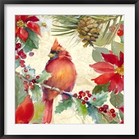 Cardinal and Pinecones II Fine Art Print